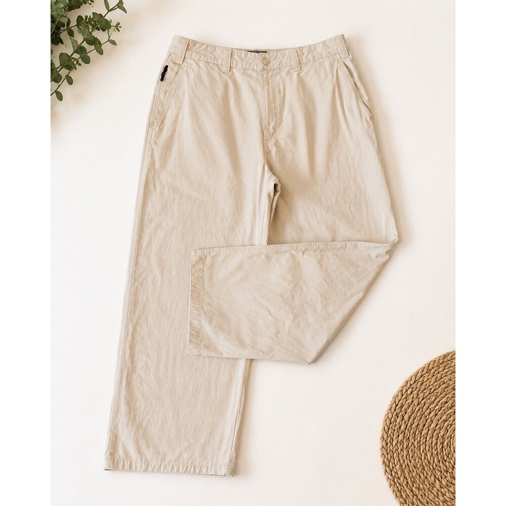Eddie Bauer Mens Cargo Pants 38x30 Khaki Beige 100% Cotton Outdoor